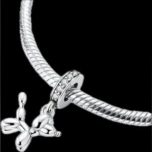 S925 STERLING SILVER BALLOON DOG CHARM COMPATIBLE WITH PANDORA